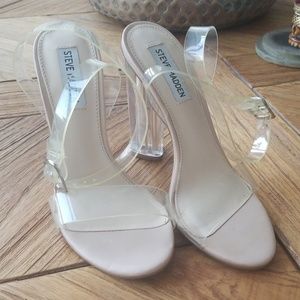 Steve Madden lucite heel sandals